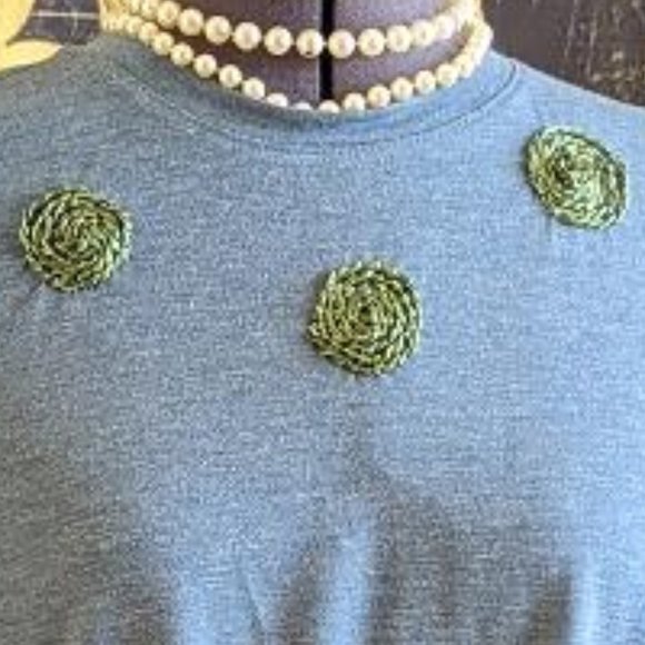 Macy's Hippy Rose Knit Tee - Color Teal Shadow - S - Enhanced by Enchantika - Picture 4 of 5